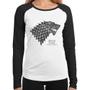 Imagem de Baby Look Raglan House Stark: Winter is Coming Manga Longa - Foca na Moda