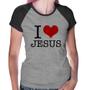 Imagem de Baby Look Raglan I Love Jesus - Foca na Moda