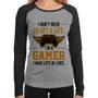 Imagem de Baby Look Raglan I'm a gamer, I have lots of lives Manga Longa - Foca na Moda