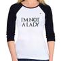 Imagem de Baby Look Raglan I'm not a lady Manga 3/4 - Foca na Moda