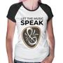 Imagem de Baby Look Raglan Let the music speak - Foca na Moda