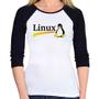 Imagem de Baby Look Raglan Linux Manga 3/4 - Foca na Moda