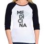 Imagem de Baby Look Raglan Medicina Estudante Manga 3/4 - Foca na Moda