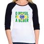 Imagem de Baby Look Raglan O Brasil me obriga a beber Manga 3/4 - Foca na Moda