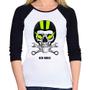 Imagem de Baby Look Raglan Old Skull Motorcycle Manga 3/4 - Foca na Moda