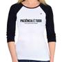 Imagem de Baby Look Raglan Paciência é tudo Manga 3/4 - Foca na Moda