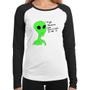 Imagem de Baby Look Raglan Thank's For Believing In Me Alien Manga Longa - Foca na Moda