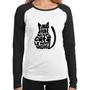 Imagem de Baby Look Raglan Time spend with cats is never wasted Manga Longa - Foca na Moda