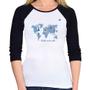 Imagem de Baby Look Raglan World sweet world Manga 3/4 - Foca na Moda