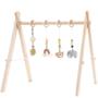 Imagem de Baby Play Gym ToyKing de madeira com barra suspensa e 4 brinquedos de ginástica