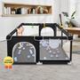 Imagem de Baby Playpen Baiyi Portable Playard com portão 127x127x68cm cinza