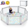 Imagem de Baby Playpen Kidirect Dobrável Grande Playard Cinza 180x175cm