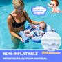 Imagem de Baby Pool Float Mambobaby com design de dossel e cauda de tubarão