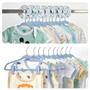 Imagem de Babyrish Unisex Nursery Closet Organizer Set - 30X Cabides de Veludo para Roupas de Bebê com Divisórias tamanho closet 8X (recém-nascido para criança) e clipes de cabide 10X - Tudo em caixa fofa (azul)