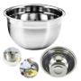 Imagem de Bacia Misturadora Bowl Profissional Grande Ideal Para Receitas Misturas Saladeira Cozinha Industrial Aço Inox Não Pega Cheiro 4,5L - 28cm