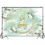 Imagem de Backdrop Avezano Greenery Baby Shower Girl de 2,1 x 1,5 m em vinil