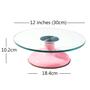 Imagem de Bailarina De Vidro Giratória Rosa 30Cm Com Rolamento Duplo