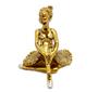 Imagem de Bailarina Sentada Estatueta Enfeite Dourado Resina 9 cm