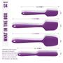 Imagem de BakeRoyal Silicone Spatula Set - 4-Piece Rubber Spatulas Silicone Heat Resistant 600F for Everyday Task - Seamless Design Kitchen Espástulas para Panelas Antiaderente - Conjuntos de utensílios de cozinha de silicone