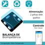 Imagem de Balança Bioimpedância Digital Inteligente Preta Bluetooth Completa
