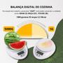 Imagem de Balança Digital De Cozinha Branca Alta Precisão Até 5 Kilos Com Bandeja Visor Fácil Leitura Desligamento Automático Uso Doméstico