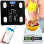 Imagem de Balança Gordura e massa Corporal Bluetooth Unissex e Pediátrica 140Kg + Balança precisão alimentar Fitness 10kg