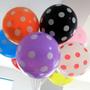 Imagem de Balão Bexiga Látex Bolinhas 9 Polegadas 25 Unidades Balão Bolinhas Várias Cores