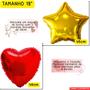 Imagem de Balão Champanhe Love 81cm +1 Coração Vermelho 45cm +2 Estrelas Douradas 45cm +20 Balões De Látex Metalizados 9 Polegadas