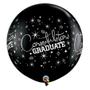 Imagem de Balão de Festa Látex Liso Decorado - Congratulations Graduate Preto - 3' 90cm - 2 unidades - Qualatex Outlet - Rizzo