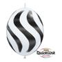 Imagem de Balão de Festa Látex Liso Q-Link - Branco Listras Onduladas Pretas - 12" 30cm - 50 unidades - Qualatex Outlet - Rizzo