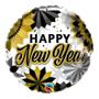 Imagem de Balão de Festa Microfoil 18" 45cm - Redondo Happy New Year! Fãs Preto e Ouro - 1 unidade - Qualatex Outlet - Rizzo
