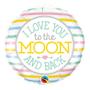 Imagem de Balão de Festa Microfoil 18" 45cm - Redondo I Love To The Moon, And Back - 1 unidade - Qualatex Outlet - Rizzo