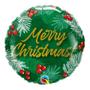 Imagem de Balão de Festa Microfoil 18" 45cm - Redondo Merry Christmas! Verde e Bagas - 1 unidade - Qualatex Outlet - Rizzo