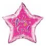 Imagem de Balão de Festa Microfoil 36" 91cm - Estrela Welcome Baby Girl Rosa - 1 unidade - Qualatex Outlet - Rizzo