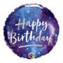 Imagem de Balão de Festa Microfoil 4" 10cm - Redondo Happy Birthday! Galaxia - 1 unidade - Qualatex Outlet - Rizzo