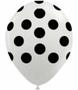 Imagem de Balão de Látex Decorado Branco Com Bolinhas Pretas 10" 28cm 25un Pic Pic
