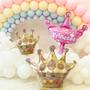 Imagem de Balão Metalizado Coroa Princesa Príncipe Azul e Rosa Kit 2 Balão Metalizado Coroa 44cm