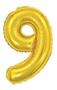 Imagem de Balão Metalizado Dourado Ouro 16 Polegadas 40cm Número 9