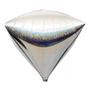Imagem de Balão Metalizado Holografico Diamante Prata Festas - 20 Polegadas 50cm