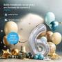 Imagem de Balão Metalizado Holográfico número 6 Prata glitter Holográfico para aniversários e festas 101 cm Un