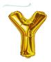Imagem de Balão Metalizado Letra Y 40cm Com Palito Dourado