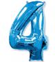 Imagem de Balão Metalizado Número 4 Azul 16" (40cm) - Make+