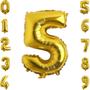Imagem de Balão Numero Metalizado 75cm Dourado, Balão Metalizado Numero Gigante, Balão De Número Grande Metalizado 75cm, Flutua
