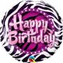 Imagem de Balão Qualatex 09" - Redondo Solto - Happy Birthday-Zebra - 1 Un