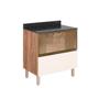 Imagem de Balcao 1 Porta Basc Reflecta E 1 Gav MDF Kali Premium 13548x21 Carvalho Rust Off White Nicioli Carvalho Rust Off White