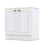 Imagem de Balcão 2 Portas 80 cm Americana Branco com Tampo Cooktop Calcare  Henn