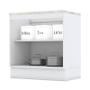 Imagem de Balcão 2 Portas 80 cm Americana Branco com Tampo Cooktop Calcare  Henn