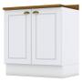 Imagem de Balcão 2 Portas 80 cm Americana Branco com Tampo Nature  Henn