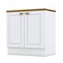 Imagem de Balcão 2 Portas 80 cm Americana Branco com Tampo para Cooktop Nature  Henn