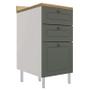 Imagem de Balcao 40cm 3 Gavetas Com Tampo e Pés 100% MDF Cozinha Modulada Provence Robel Fendi/Salvia